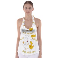 Go Vegan - Cute Chick  Babydoll Tankini Top by Valentinaart