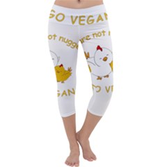 Go Vegan - Cute Chick  Capri Yoga Leggings by Valentinaart