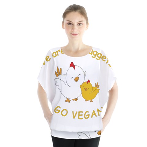 Go Vegan - Cute Chick  Blouse by Valentinaart