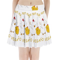 Go Vegan - Cute Chick  Pleated Mini Skirt by Valentinaart