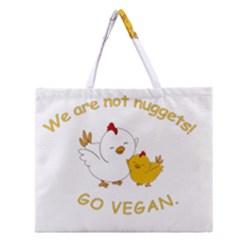 Go Vegan - Cute Chick  Zipper Large Tote Bag by Valentinaart