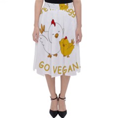 Go Vegan - Cute Chick  Folding Skater Skirt by Valentinaart