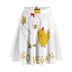 Go Vegan - Cute Chick  High Waist Skirt by Valentinaart