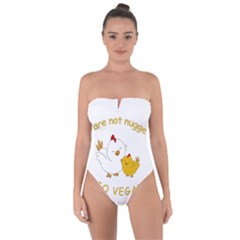 Go Vegan - Cute Chick  Tie Back One Piece Swimsuit by Valentinaart