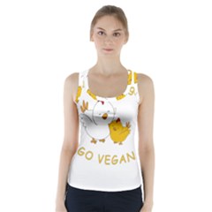 Go Vegan - Cute Chick  Racer Back Sports Top by Valentinaart