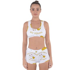 Go Vegan - Cute Chick  Racerback Boyleg Bikini Set by Valentinaart