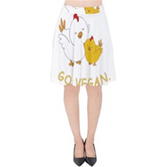 Go Vegan - Cute Chick  Velvet High Waist Skirt by Valentinaart