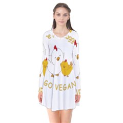 Go Vegan - Cute Chick  Flare Dress by Valentinaart