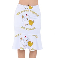 Go Vegan - Cute Chick  Mermaid Skirt by Valentinaart