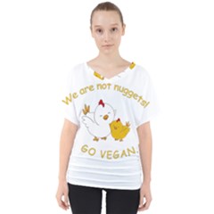 Go Vegan - Cute Chick  V-neck Dolman Drape Top by Valentinaart