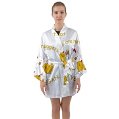 Go Vegan - Cute Chick  Long Sleeve Kimono Robe by Valentinaart