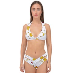 Go Vegan - Cute Chick  Double Strap Halter Bikini Set