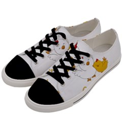 Go Vegan - Cute Chick  Men s Low Top Canvas Sneakers by Valentinaart