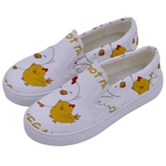 Go Vegan - Cute Chick  Kids  Canvas Slip Ons by Valentinaart