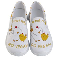 Go Vegan - Cute Chick  Men s Lightweight Slip Ons by Valentinaart