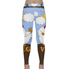 Go Vegan - Cute Chick  Classic Yoga Leggings by Valentinaart