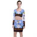 Go Vegan - Cute Chick  Long Sleeve Crop Top & Bodycon Skirt Set View1