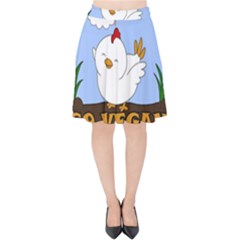 Go Vegan - Cute Chick  Velvet High Waist Skirt by Valentinaart