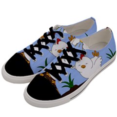 Go Vegan - Cute Chick  Men s Low Top Canvas Sneakers by Valentinaart