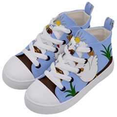 Go Vegan - Cute Chick  Kid s Mid-top Canvas Sneakers