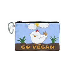 Go Vegan - Cute Chick  Canvas Cosmetic Bag (small)