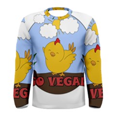 Go Vegan - Cute Chick  Men s Long Sleeve Tee by Valentinaart