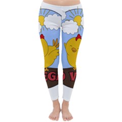 Go Vegan - Cute Chick  Classic Winter Leggings by Valentinaart