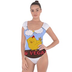 Go Vegan - Cute Chick  Short Sleeve Leotard  by Valentinaart