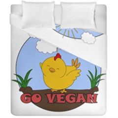 Go Vegan - Cute Chick  Duvet Cover Double Side (california King Size) by Valentinaart