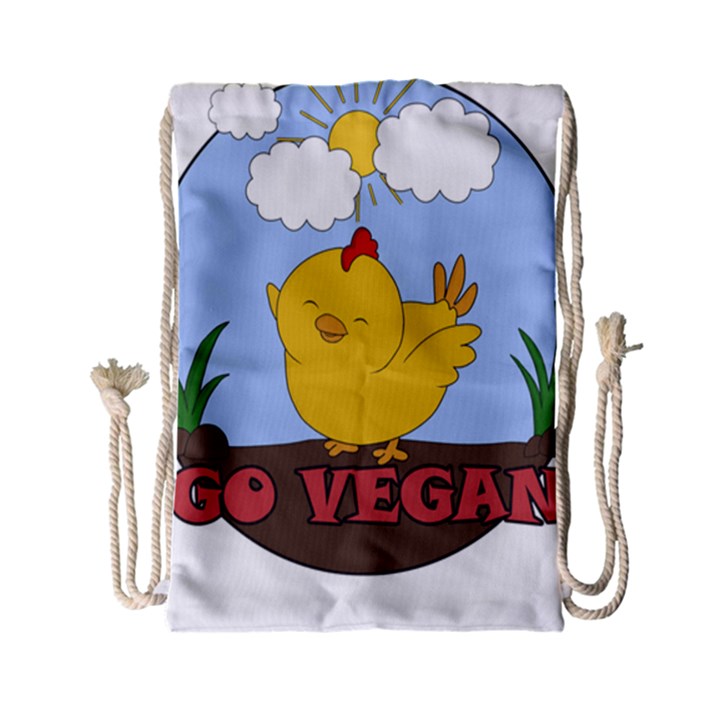 Go Vegan - Cute Chick  Drawstring Bag (Small)