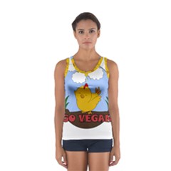 Go Vegan - Cute Chick  Sport Tank Top  by Valentinaart