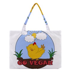 Go Vegan - Cute Chick  Medium Tote Bag by Valentinaart