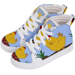 Go Vegan - Cute Chick  Kid s Hi-top Skate Sneakers by Valentinaart