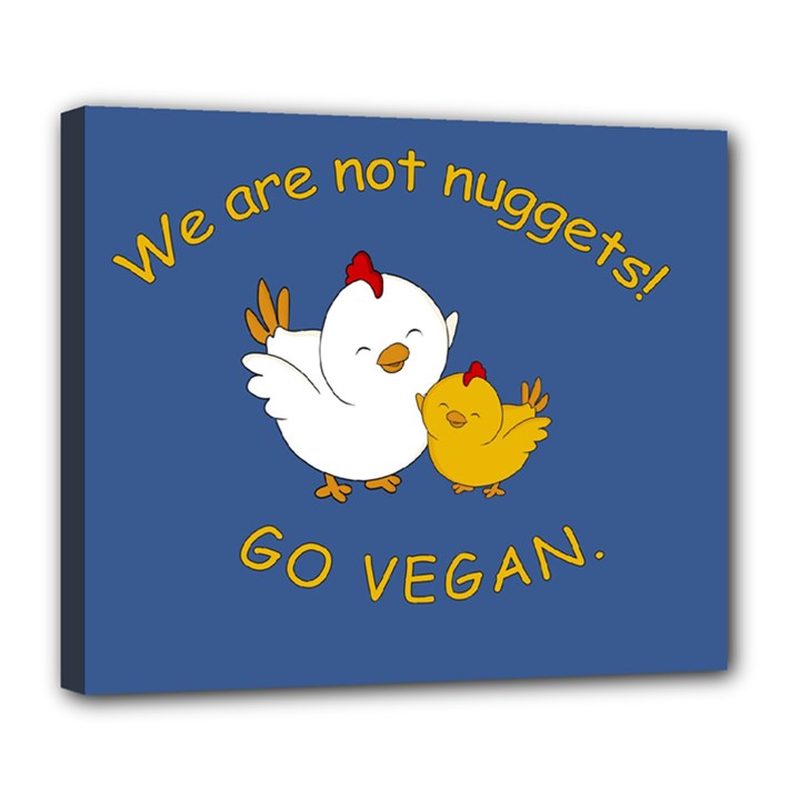 Go Vegan - Cute Chick  Deluxe Canvas 24  x 20  