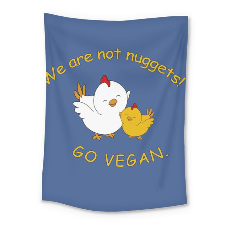 Go Vegan - Cute Chick  Medium Tapestry