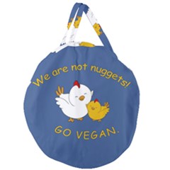 Go Vegan - Cute Chick  Giant Round Zipper Tote by Valentinaart