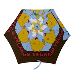 Go Vegan - Cute Chick  Mini Folding Umbrellas by Valentinaart