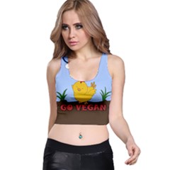 Go Vegan - Cute Chick  Racer Back Crop Top by Valentinaart