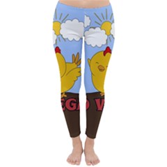 Go Vegan - Cute Chick  Classic Winter Leggings by Valentinaart