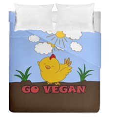 Go Vegan - Cute Chick  Duvet Cover Double Side (queen Size) by Valentinaart