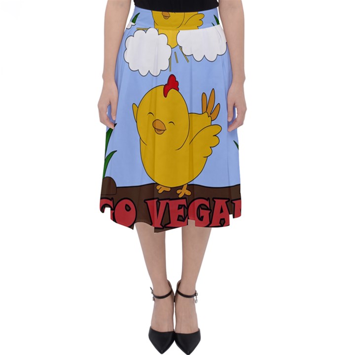 Go Vegan - Cute Chick  Folding Skater Skirt