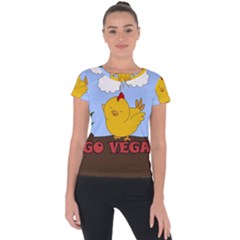 Go Vegan - Cute Chick  Short Sleeve Sports Top  by Valentinaart