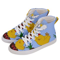 Go Vegan - Cute Chick  Men s Hi-top Skate Sneakers by Valentinaart