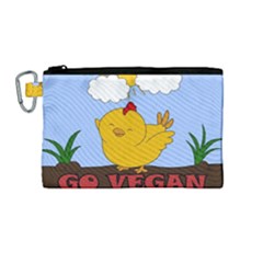 Go Vegan - Cute Chick  Canvas Cosmetic Bag (medium)