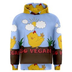 Go Vegan - Cute Chick  Men s Overhead Hoodie by Valentinaart