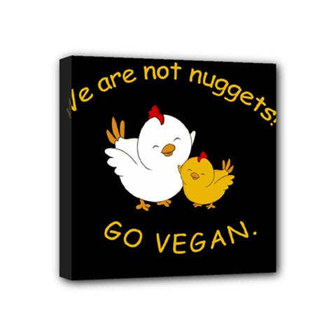 Go Vegan - Cute Chick  Mini Canvas 4  X 4  by Valentinaart