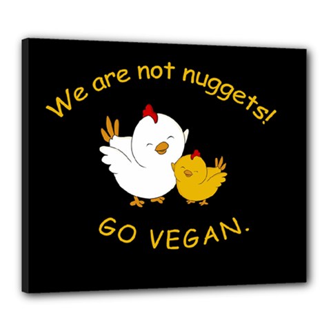 Go Vegan - Cute Chick  Canvas 24  X 20  by Valentinaart