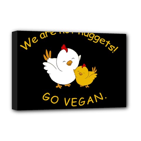 Go Vegan - Cute Chick  Deluxe Canvas 18  X 12   by Valentinaart