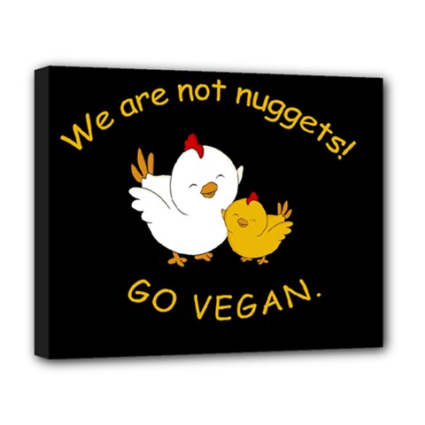 Go Vegan - Cute Chick  Deluxe Canvas 20  X 16   by Valentinaart