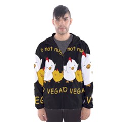 Go Vegan - Cute Chick  Hooded Wind Breaker (men) by Valentinaart